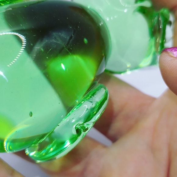 Vintage Art Glass Owl Light Green - Picture 8 of 12